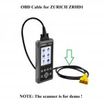 OBD2 Cable Diagnostic Cable for ZURICH ZRHD1 Truck Scanner